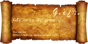 Gábris Ágnes névjegykártya