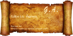 Gábris Ágnes névjegykártya